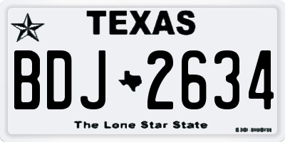 TX license plate BDJ2634