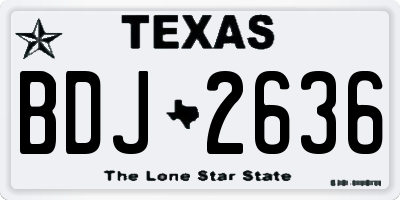 TX license plate BDJ2636