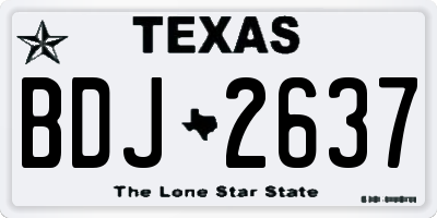 TX license plate BDJ2637