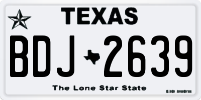 TX license plate BDJ2639