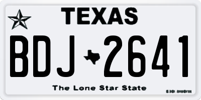 TX license plate BDJ2641