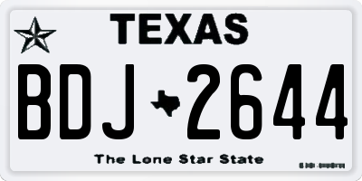 TX license plate BDJ2644