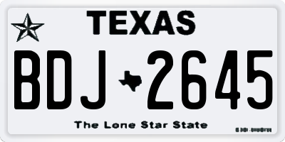 TX license plate BDJ2645