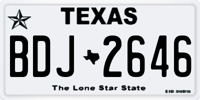 TX license plate BDJ2646