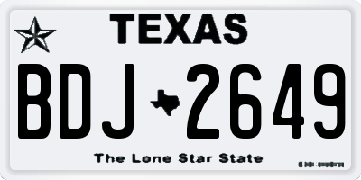 TX license plate BDJ2649