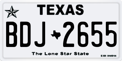 TX license plate BDJ2655