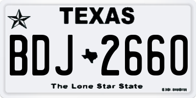 TX license plate BDJ2660