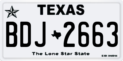 TX license plate BDJ2663