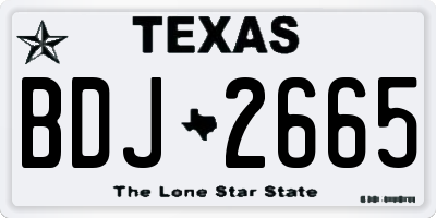 TX license plate BDJ2665
