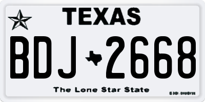 TX license plate BDJ2668