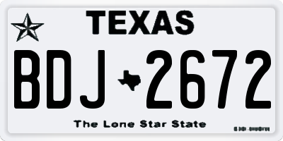 TX license plate BDJ2672