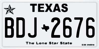 TX license plate BDJ2676