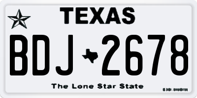 TX license plate BDJ2678