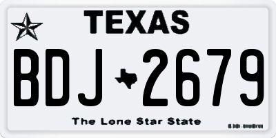 TX license plate BDJ2679