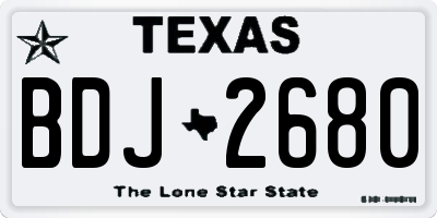 TX license plate BDJ2680