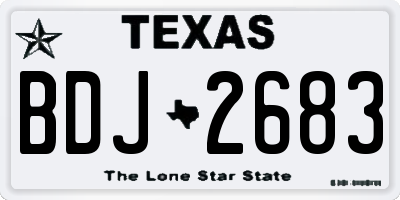 TX license plate BDJ2683