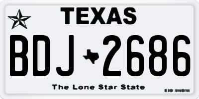 TX license plate BDJ2686