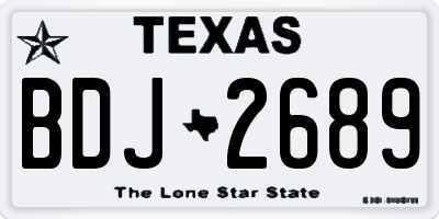 TX license plate BDJ2689