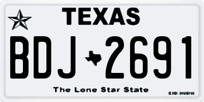 TX license plate BDJ2691