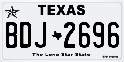 TX license plate BDJ2696