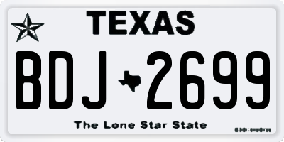 TX license plate BDJ2699