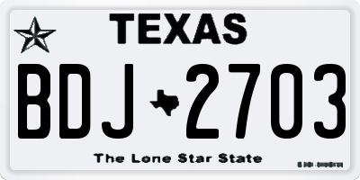 TX license plate BDJ2703