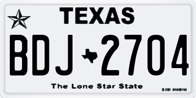 TX license plate BDJ2704
