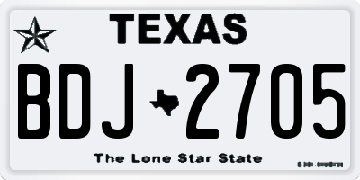 TX license plate BDJ2705