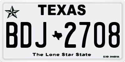 TX license plate BDJ2708