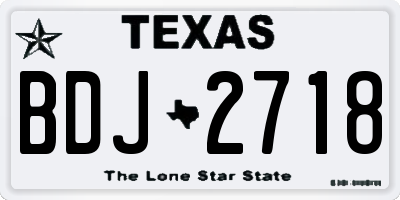 TX license plate BDJ2718
