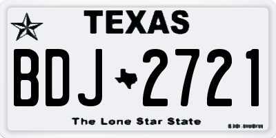 TX license plate BDJ2721