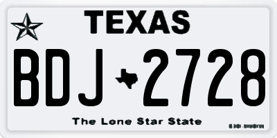 TX license plate BDJ2728