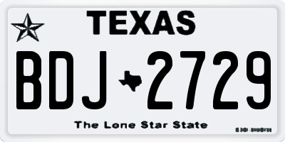 TX license plate BDJ2729