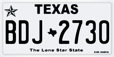 TX license plate BDJ2730
