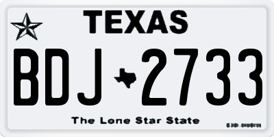 TX license plate BDJ2733