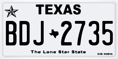 TX license plate BDJ2735
