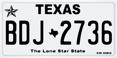 TX license plate BDJ2736