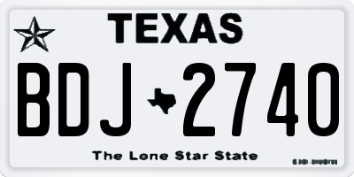 TX license plate BDJ2740