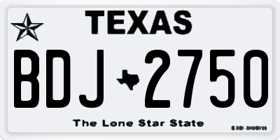 TX license plate BDJ2750