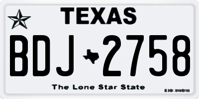 TX license plate BDJ2758