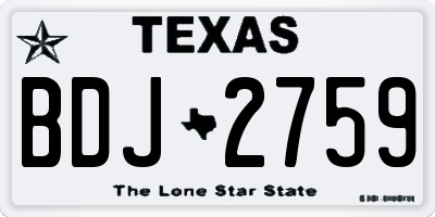 TX license plate BDJ2759