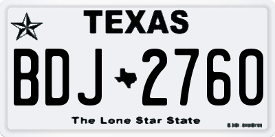 TX license plate BDJ2760