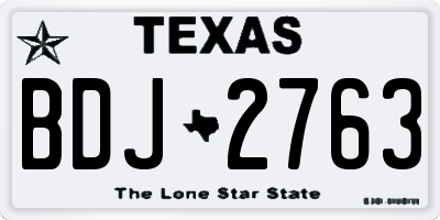 TX license plate BDJ2763