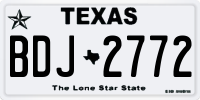 TX license plate BDJ2772