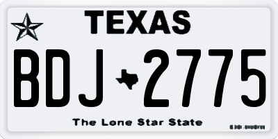 TX license plate BDJ2775