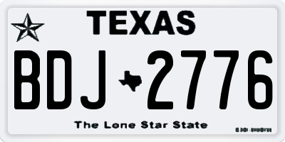TX license plate BDJ2776
