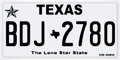 TX license plate BDJ2780