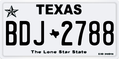 TX license plate BDJ2788