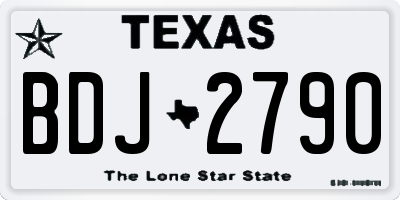 TX license plate BDJ2790