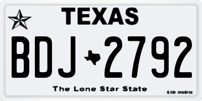TX license plate BDJ2792